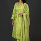 Zareen: Green Jacquard Silk Kurta Set