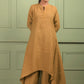 Tahsin: Mustard Jute Cotton Stylish Up-Down Style kurta and smart pants(Set of 2)