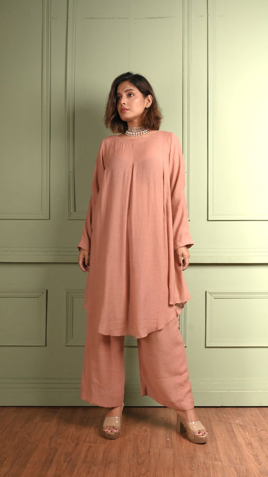 Zunera- Textured Cotton Co-ord Set Light Pink
