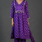 Zareen: Purple Jacquard Silk Kurta Set
