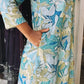 Afreen : V Neck with A Line Cotton printed kurta with Pant.