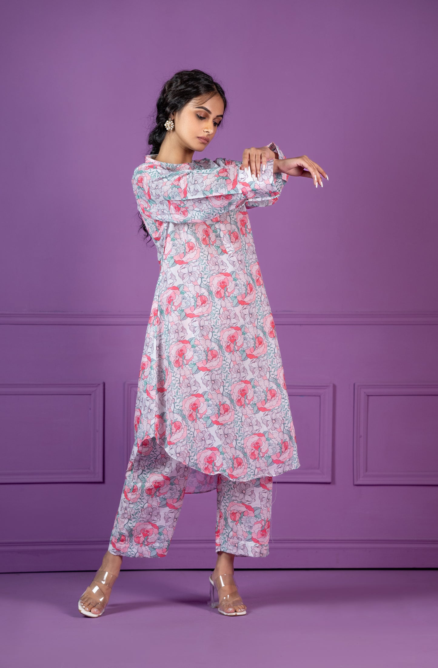 Meher: Pink classy casual/semi-formal Cotton Co-Ord set