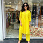 Resham~Muslin Silk Co-ord set Lemon