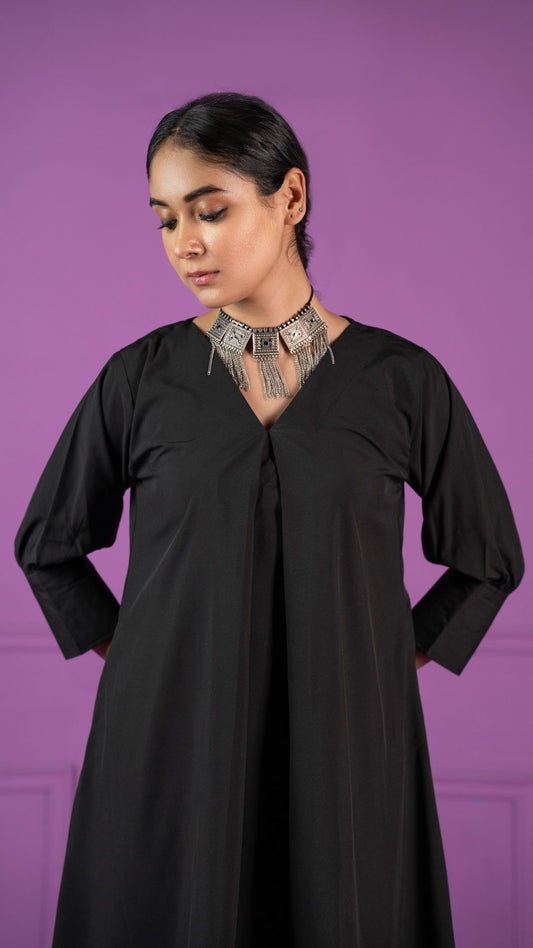 Shaheen- Dior Silk Co-Ord Set Black