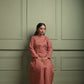 Fiza: Chanderi Self Formal Set Pink - INDSIDE