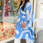 Zareen: Icy Blue Bamber Silk Kaftan and Cotton Silk Pant - INDSIDE
